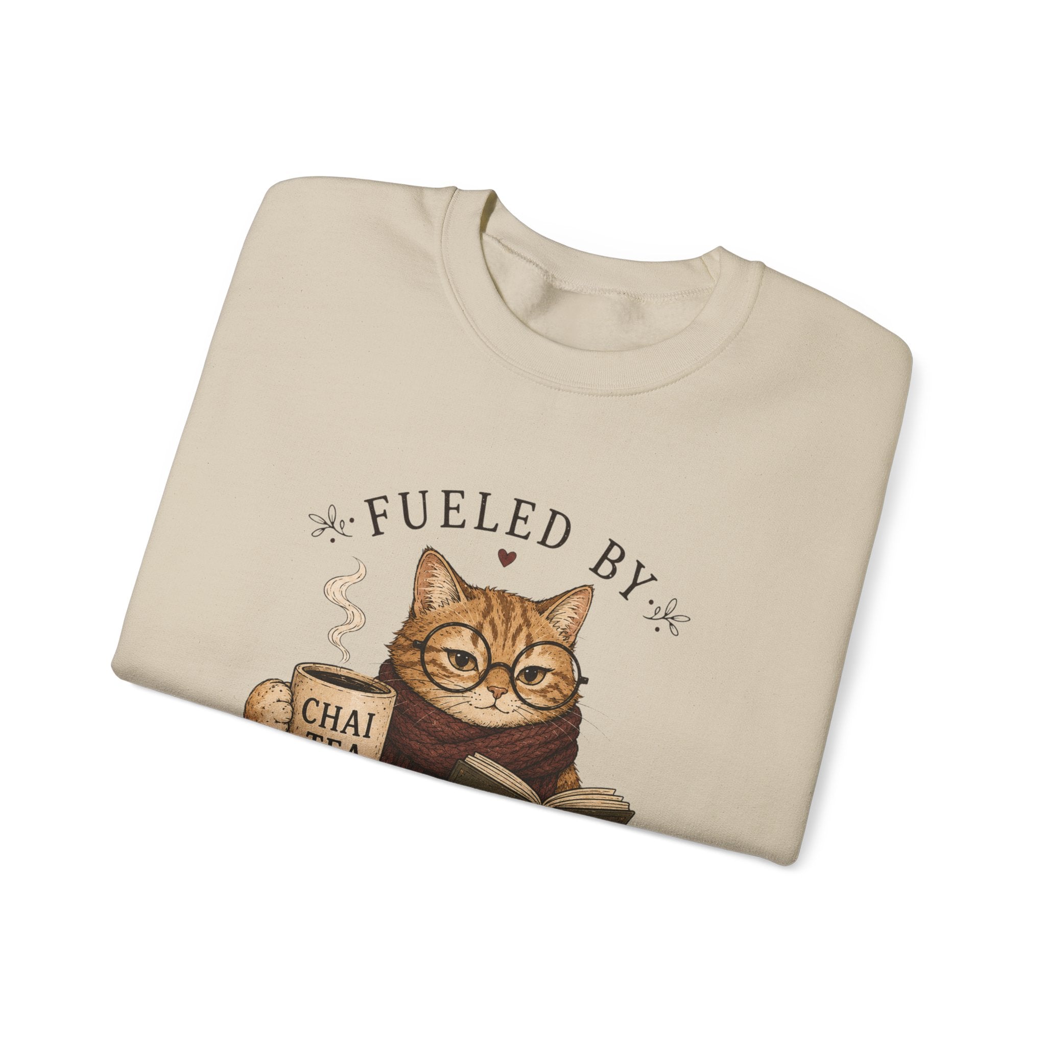 Fueled by Chai Tea and Poetry - Writerkat Sassy Cat Sweatshirt