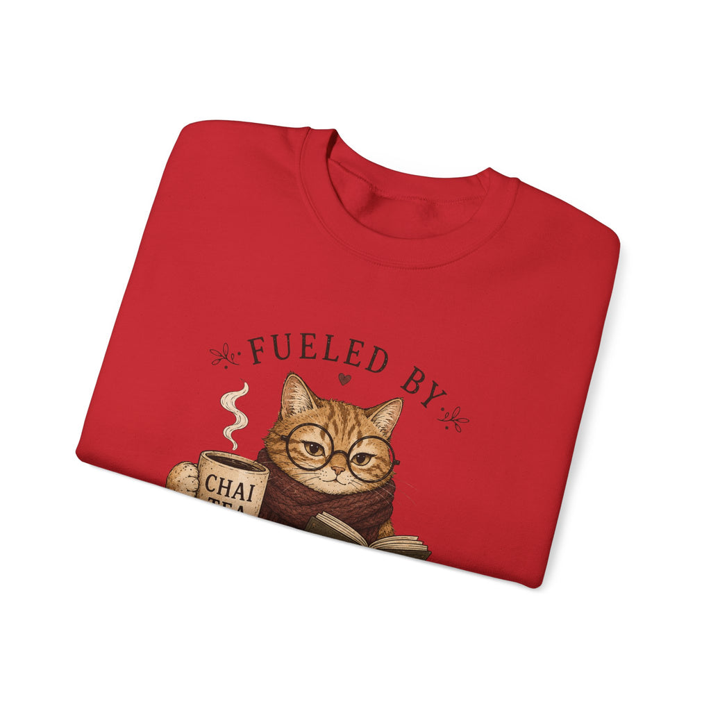 Fueled by Chai Tea and Poetry - Writerkat Sassy Cat Sweatshirt