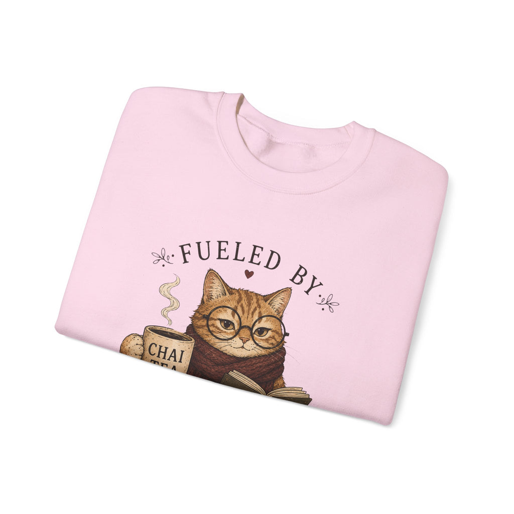 Fueled by Chai Tea and Poetry - Writerkat Sassy Cat Sweatshirt