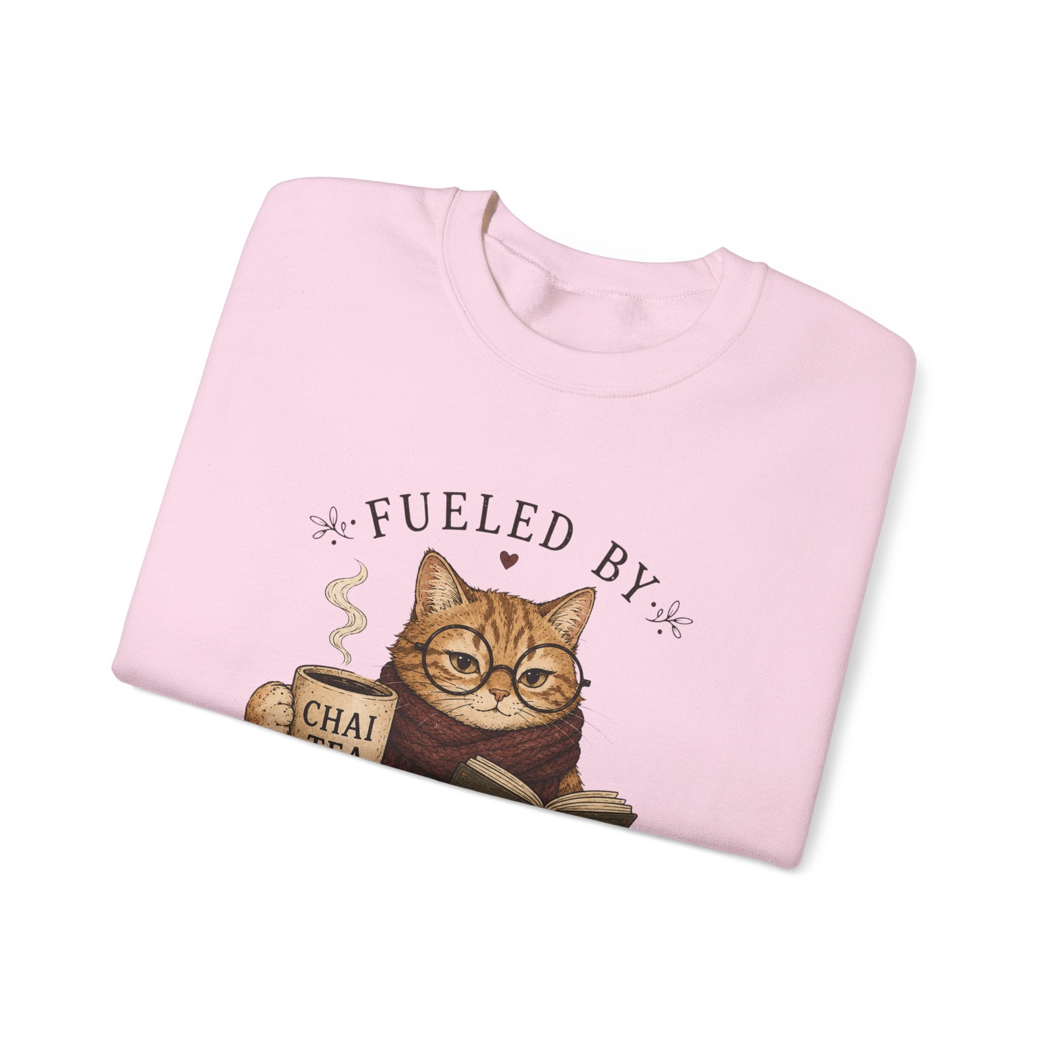 Fueled by Chai Tea and Poetry - Writerkat Sassy Cat Sweatshirt