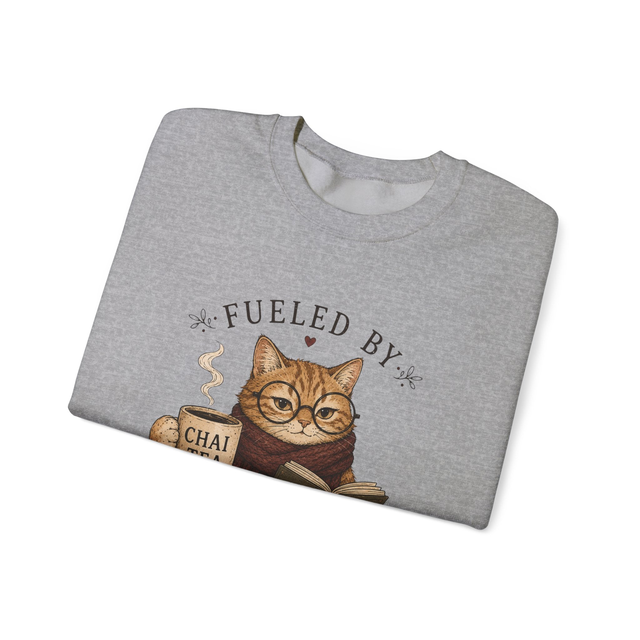 Fueled by Chai Tea and Poetry - Writerkat Sassy Cat Sweatshirt